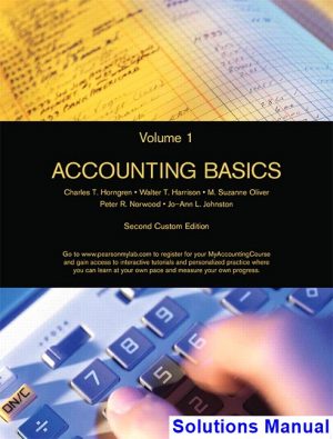 solutions manual for accounting volume 1 canadian 9th edition by horngren ibsn 9781269428835