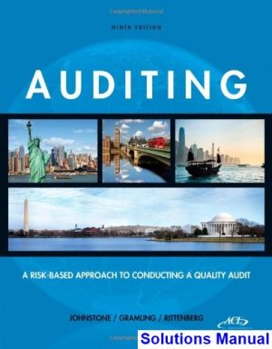 solutions manual for auditing a risk based approach to conducting a quality audit 9th edition by johnstone
