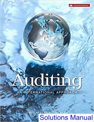 solutions manual for auditing canadian 7th edition by smieliauskas ibsn 1259087468
