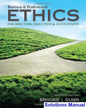 solutions manual for business and professional ethics 7th edition by brooks