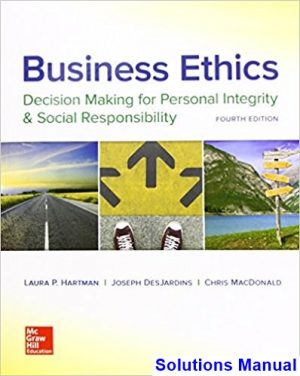 solutions manual for business ethics decision making for personal integrity and social responsibility 4th edition by hartman ibsn 1259417859