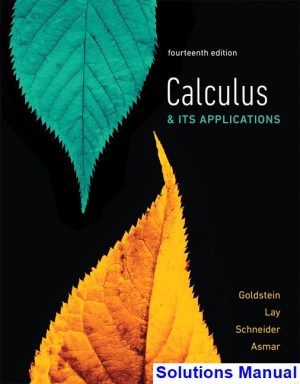 solutions manual for calculus and its applications 14th edition by goldstein ibsn 9780134768687