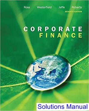 solutions manual for corporate finance canadian 7th edition by ross ibsn 0071339574