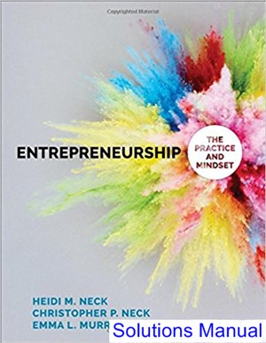 solutions manual for entrepreneurship the practice and mindset 1st edition by neck ibsn 9781483383521