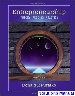 solutions manual for entrepreneurship theory process and practice 9th edition by kuratko