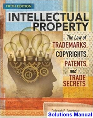 solutions manual for intellectual property the law of trademarks copyrights patents and trade secrets 5th edition by bouchoux ibsn 9781305948464