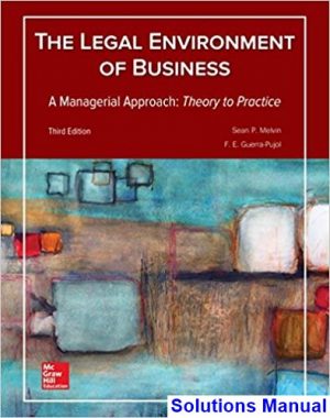 solutions manual for legal environment of business a managerial approach theory to practice 3rd edition by melvin ibsn 1259686205