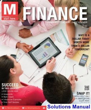 solutions manual for m finance 2nd edition by millon