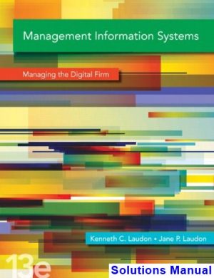 solutions manual for management information systems 13th edition by laudon