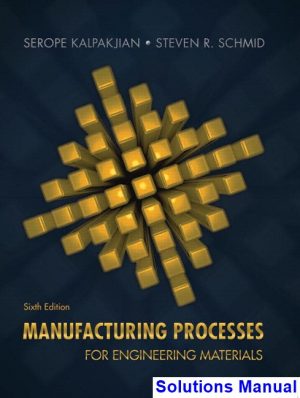 solutions manual for manufacturing processes for engineering materials 6th edition by kalpakjian ibsn 9780134290553