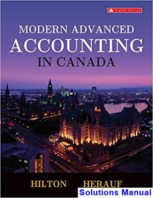 solutions manual for modern advanced accounting in canada canadian 8th edition by hilton ibsn 1259107035