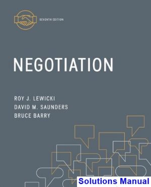 solutions manual for negotiation 7th edition by lewicki