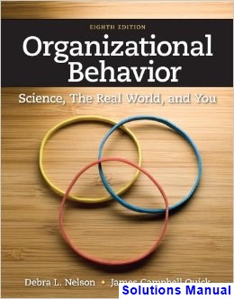 solutions manual for organizational behavior science the real world and you 8th edition by nelson