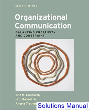 solutions manual for organizational communication balancing creativity and constraint 7th edition by eisenberg ibsn 9781457601927