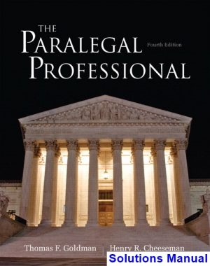 solutions manual for paralegal professional 4th edition by goldman