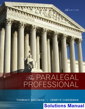 solutions manual for paralegal professional 5th edition by goldman ibsn 9780134130842