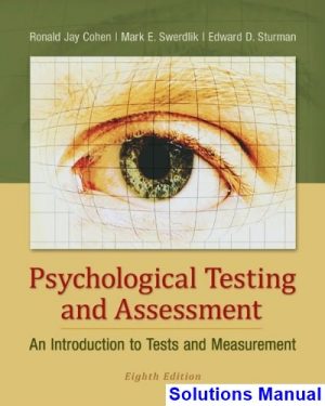 solutions manual for psychological testing and assessment an introduction to tests and measurement 8th edition by cohen