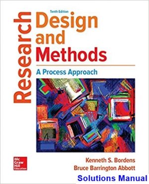 solutions manual for research design and methods a process approach 10th edition by bordens ibsn 1259844749