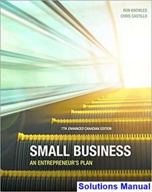 solutions manual for small business an entrepreneurs plan enhanced canadian 7th edition by knowles ibsn 9780176703479