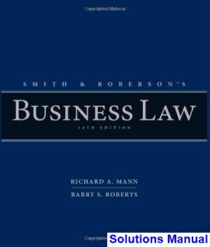 solutions manual for smith and robersons business law 16th edition by mann