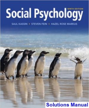 solutions manual for social psychology 9th edition by kassin