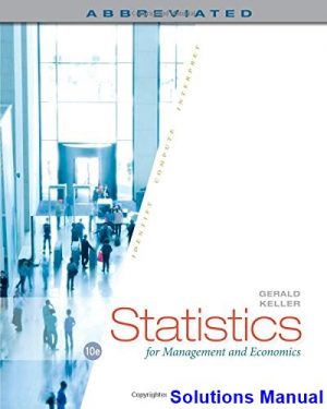 solutions manual for statistics for management and economics abbreviated 10th edition by gerald keller