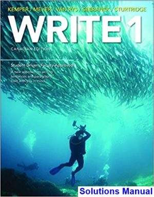 solutions manual for write 1 sentences and paragraphs canadian 1st edition by kemper ibsn 9780176621933