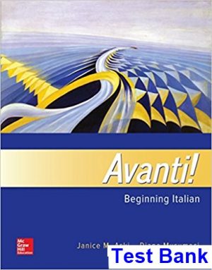 test bank for avanti beginning italian 4th edition by aski ibsn 0077736443