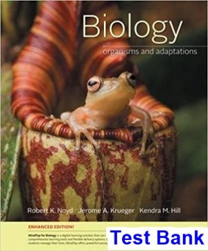 test bank for biology organisms and adaptations media update enhanced edition 1st edition by noyd ibsn 9781305960510