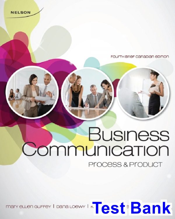 test bank for business communication process and product brief canadian canadian 4th edition by guffey