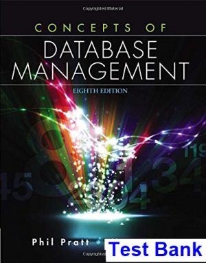 test bank for concepts of database management 8th edition by pratt