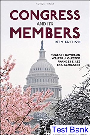 test bank for congress and its members 16th edition by davidson ibsn 9781506369730