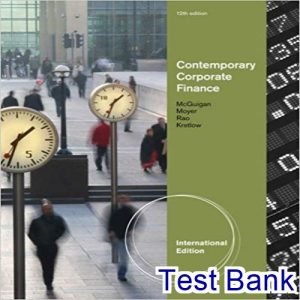 test bank for contemporary corporate finance international edition 12th edition by mcguigan