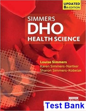 test bank for dho health science updated 8th edition by simmers ibsn 9781305509511