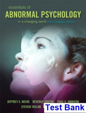test bank for essentials of abnormal psychology third canadian edition canadian 3rd edition by nevid