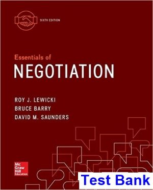 test bank for essentials of negotiation 6th edition by lewicki