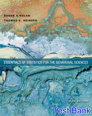 test bank for essentials of statistics for the behavioral sciences 3rd edition by nolan ibsn 9781464107771