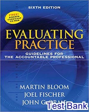 test bank for evaluating practice guidelines for the accountable professional 6th edition by bloom