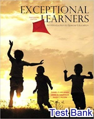 test bank for exceptional learners an introduction to special education 12th edition by hallahan