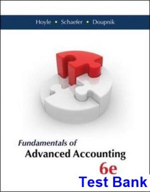 test bank for fundamentals of advanced accounting 6th edition by hoyle