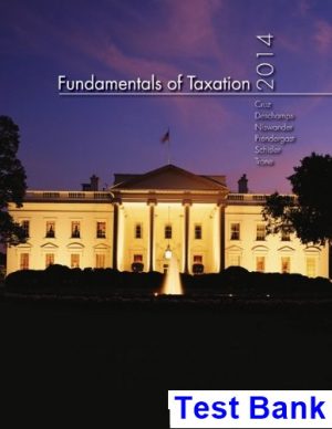 test bank for fundamentals of taxation 2014 7th edition by cruz