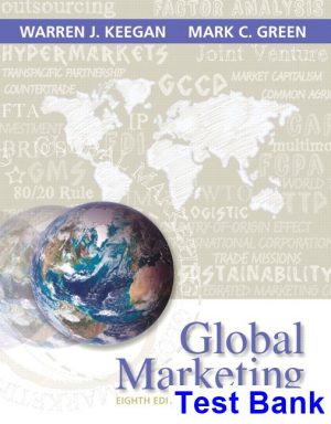 test bank for global marketing 8th edition by keegan