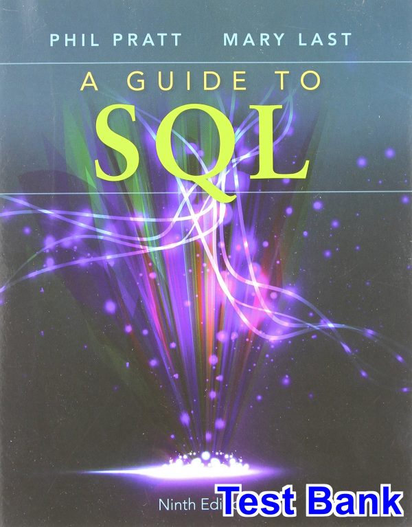 test bank for guide to sql 9th edition by pratt