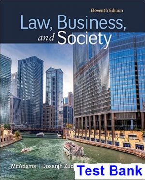 test bank for law business and society 11th edition by mcadams