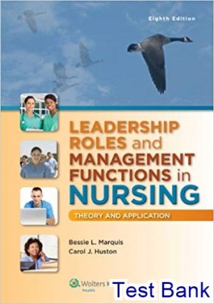 test bank for leadership roles and management functions in nursing theory and application 8th edition by marquls