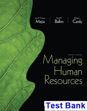 test bank for managing human resources 7th edition by gomez mejia