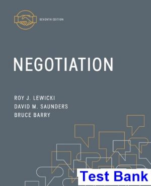 test bank for negotiation 7th edition by lewicki