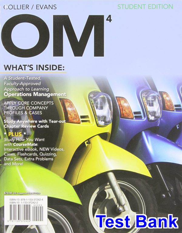 test bank for om 4 4th edition by collier