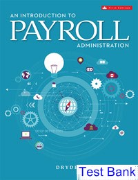 test bank for payroll canadian 1st edition by dryden ibsn 1259649911