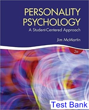 test bank for personality psychology a student centered approach 2nd edition by mcmartin ibsn 9781483385259